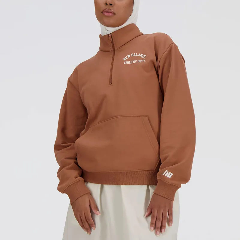 New Balance Sportswear's Greatest Hits Quarter Zip Sweatshirt Women's Walnut Brown-2