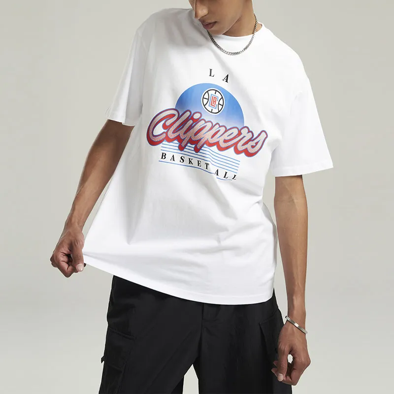 NBA Drop Shoulder Sleeve T-Shirt Unisex White-2