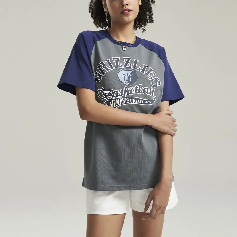 NBA Raglan Sleeve T-Shirt Unisex Stormy Gray-3