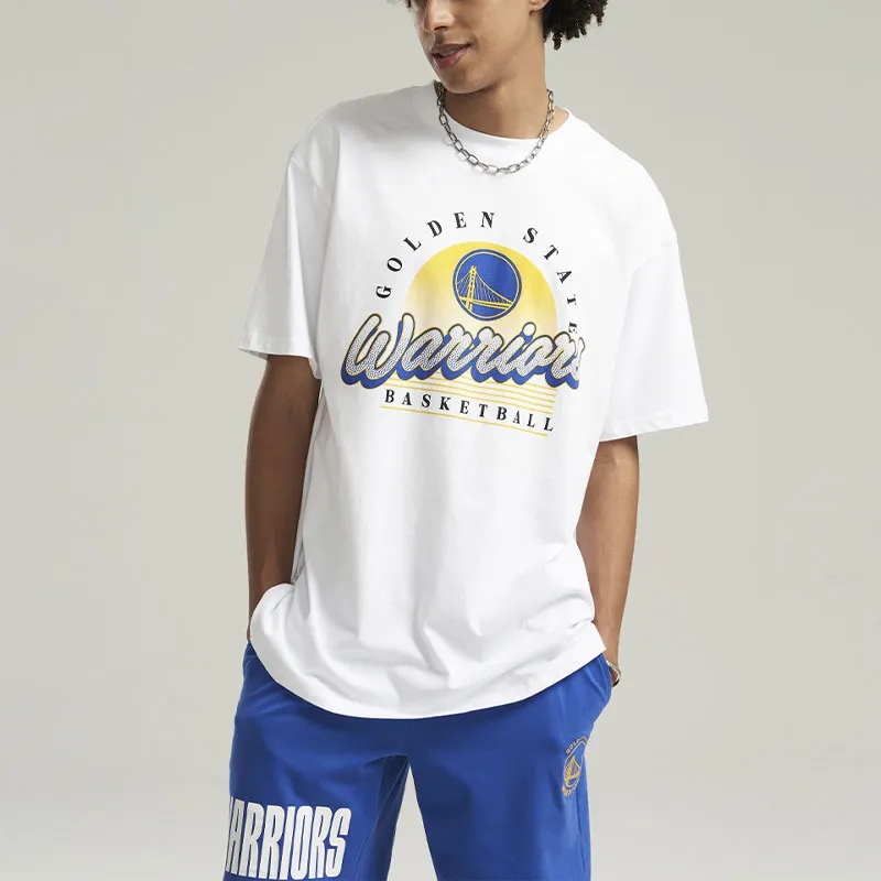 NBA Warriors Team T Shirt Men's White-2