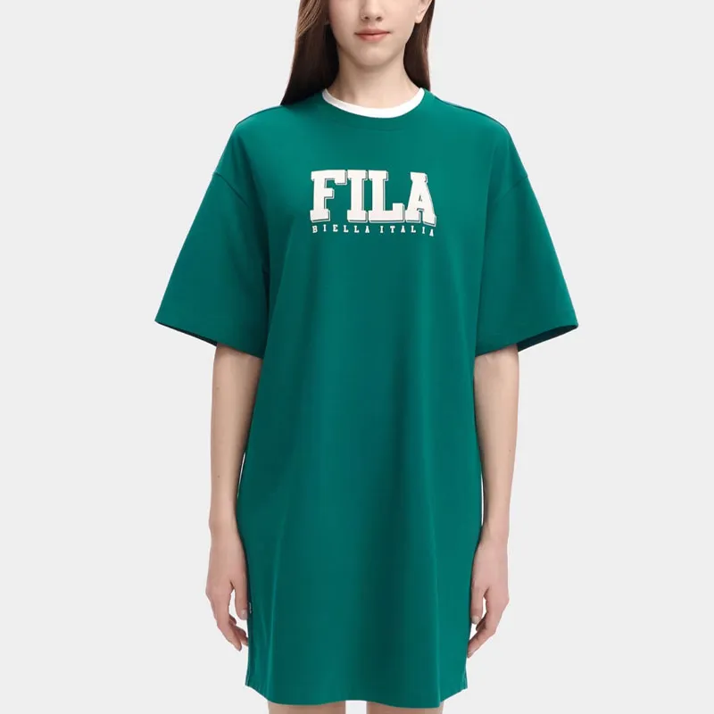 FILA Short Sleeved Dress Women's Cat's Eye Stone Green-2