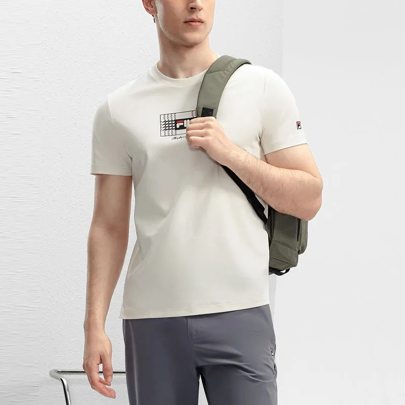 FILA T Shirts Men Steam White-2