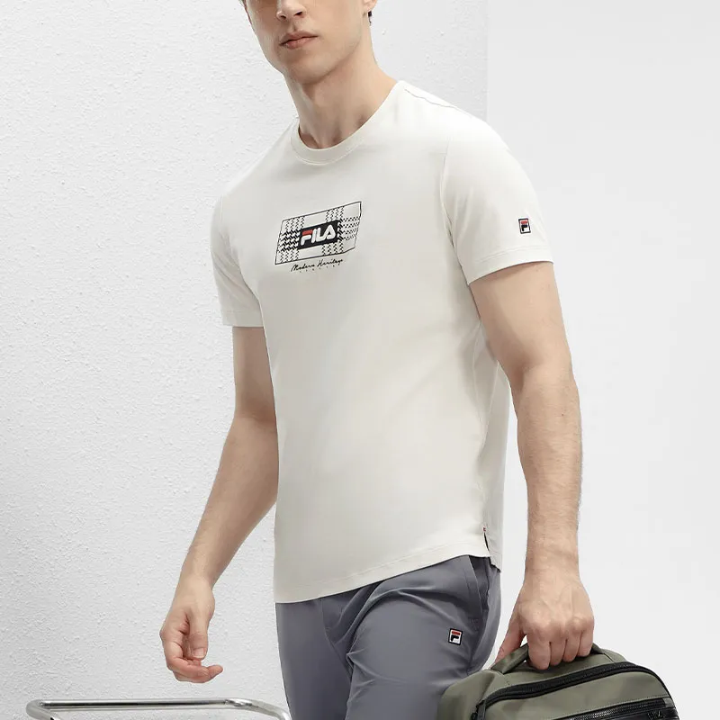 FILA T Shirts Men Steam White-3