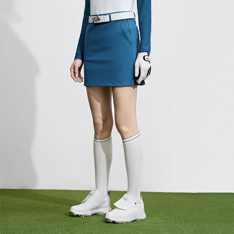 FILA Golf Series Casual Short Skirts Women's Logo Blue-4