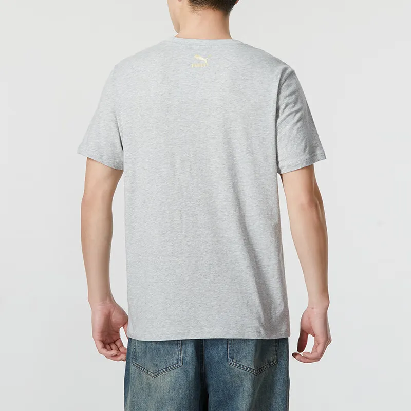 PUMA CLASSICS T-Shirt Unisex Light Gray Gold Label-3