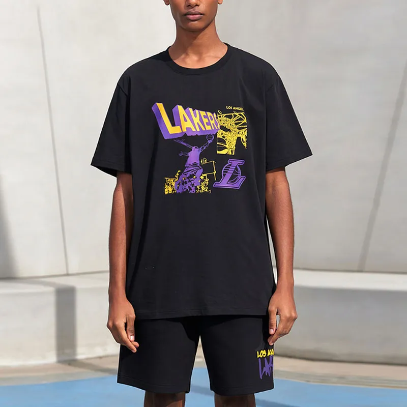 NBA Drop Shoulder Sleeve T-Shirt Unisex Black-2