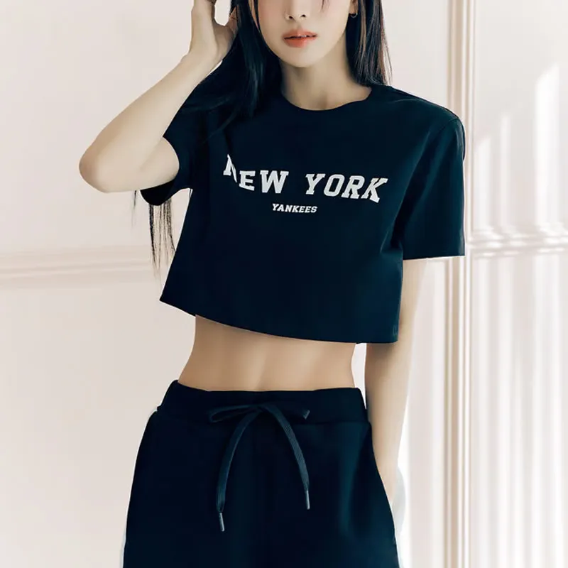 MLB New York Yankees T Shirts Women's Black-3