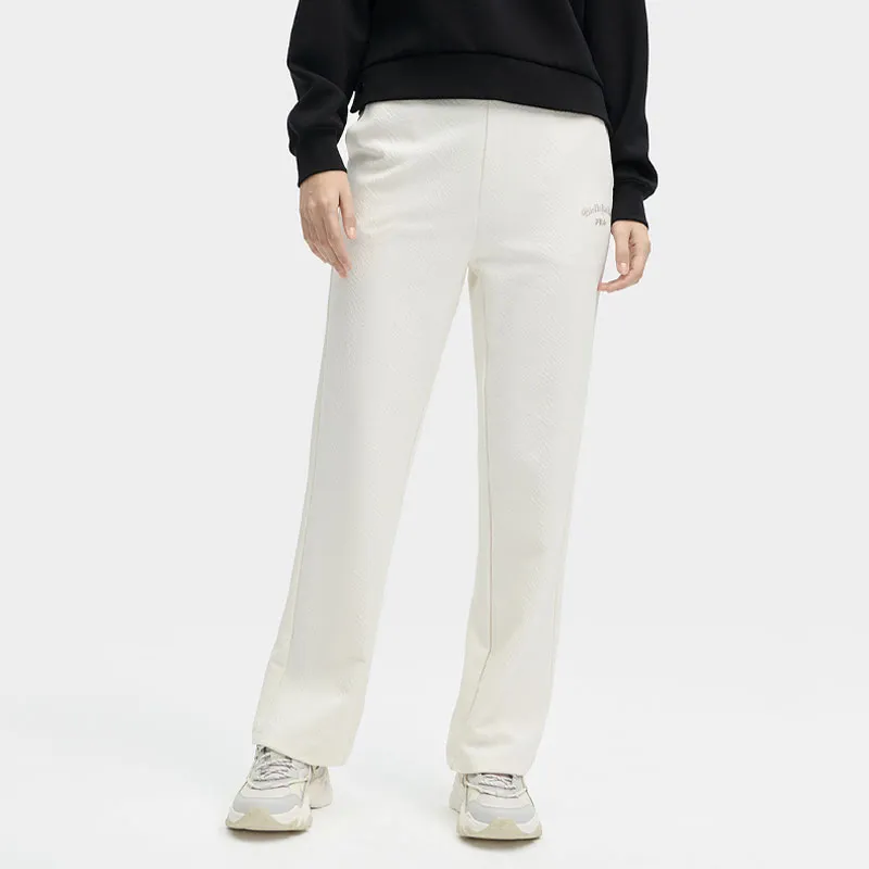 FILA Knitted Sports Pants Women's Jade Rabbit White-2