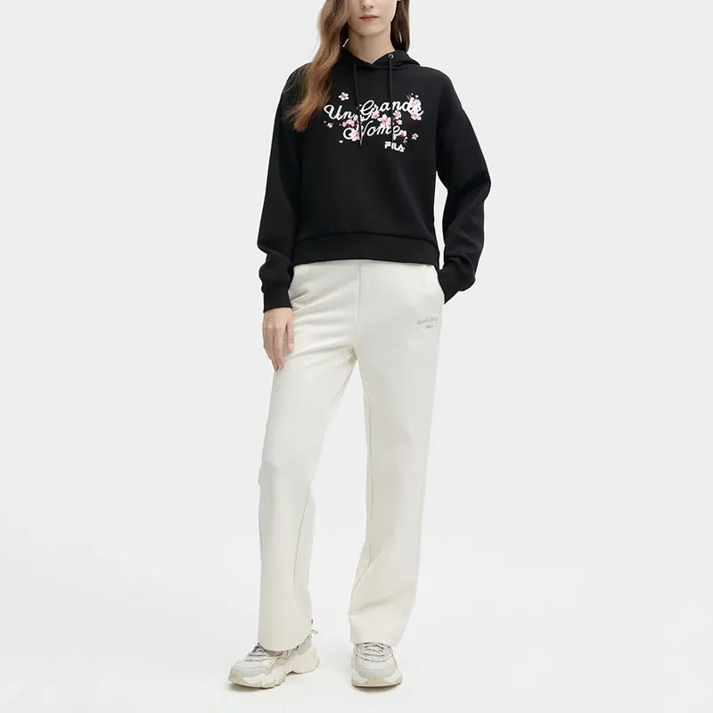 FILA Knitted Sports Pants Women's Jade Rabbit White-5