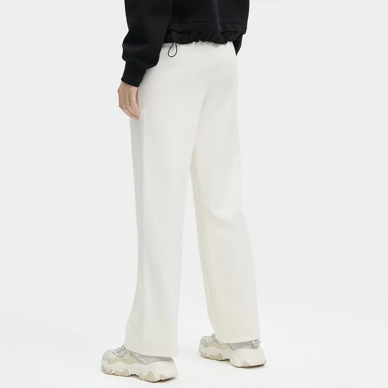 FILA Knitted Sports Pants Women's Jade Rabbit White-3