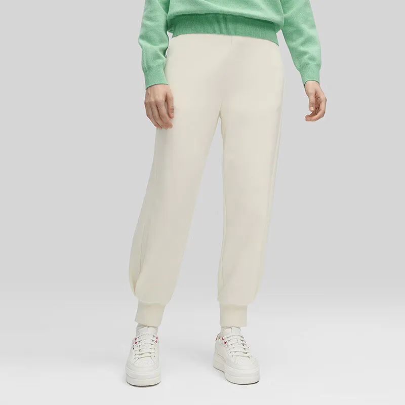 FILA Emerald Knitted Sports Pants Women's Jade Rabbit White-3