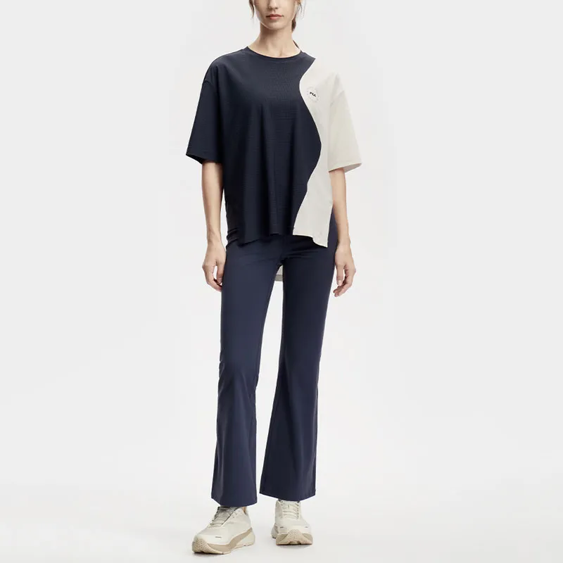 FILA Drop Shoulder Sleeve T Shirt Women's Dark Morning Blue-5