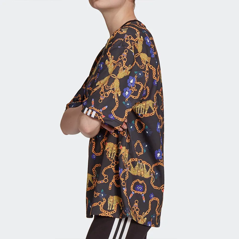 Adidas Drop Shoulder Sleeve T Shirt Women's Black-2