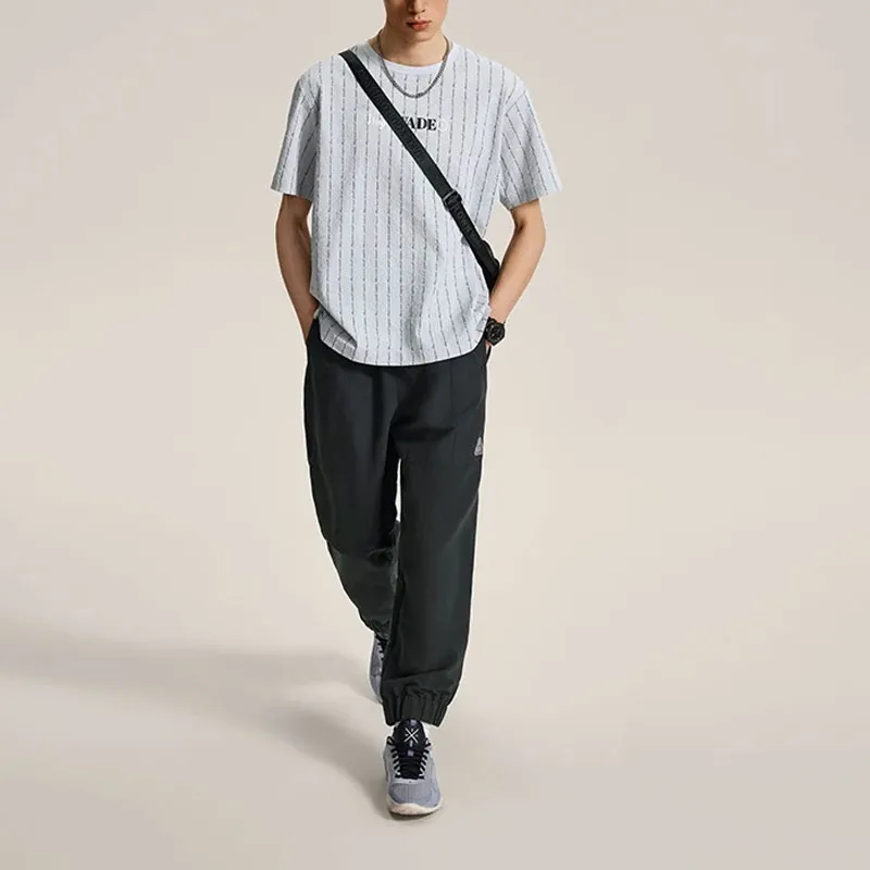 LiNing Drop Shoulder Sleeve T Shirt Men's Mist Gray All Over Print-2