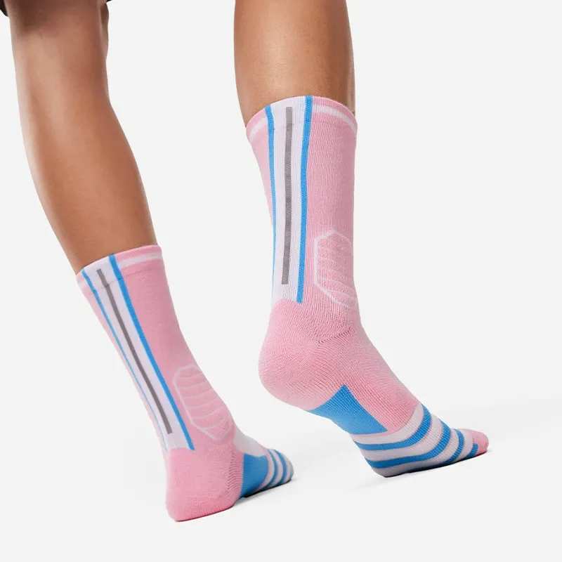 LiNing Badfive Mid-Calf Socks Men's 1 Pack Fluorescent Tender Pink-3