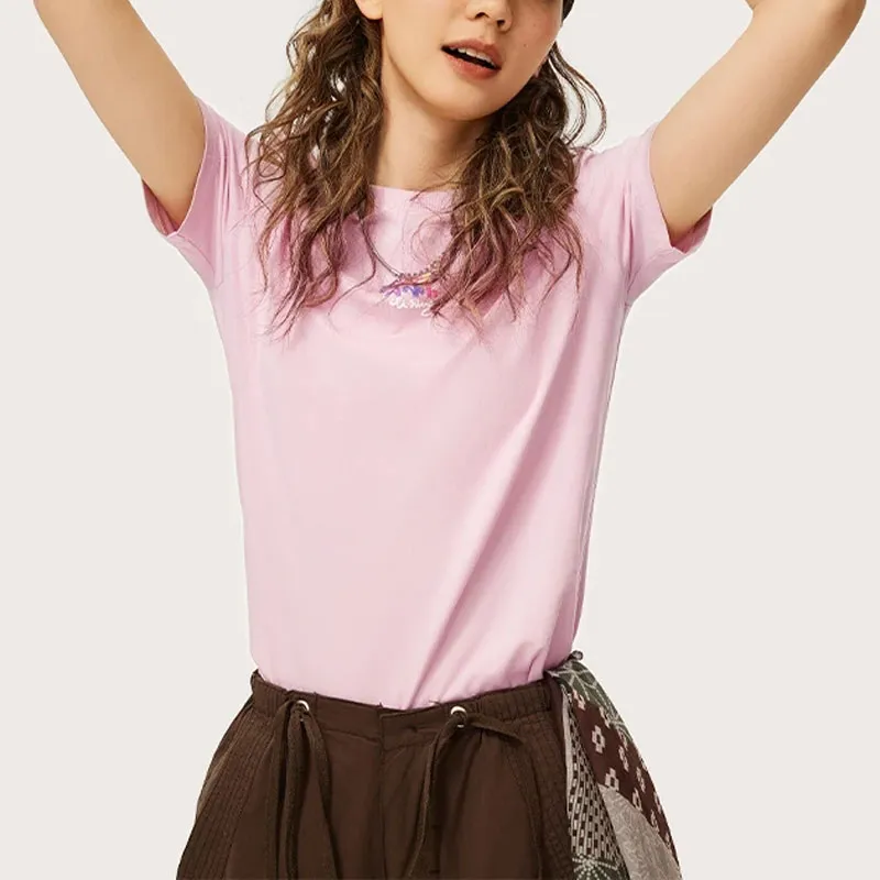 LiNing Chinese Culture Series T Shirt Women's Flower Branch Pink-4