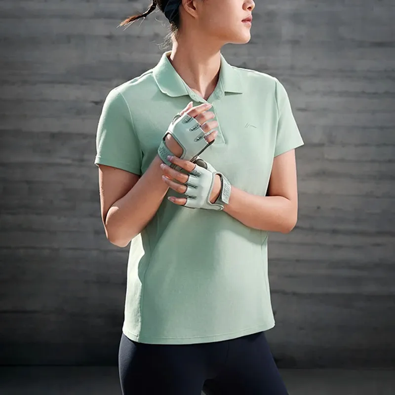 LiNing Fitness Series Polo Shirt Women's Ice Cream Green-2