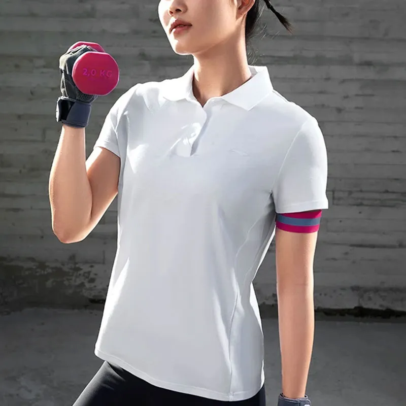 LiNing Fitness Series Polo Shirt Women's Standard White-2