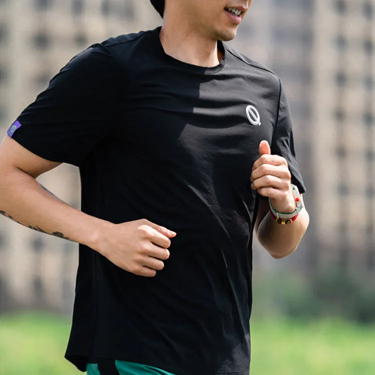 Qinkung T Shirts Men Black-1