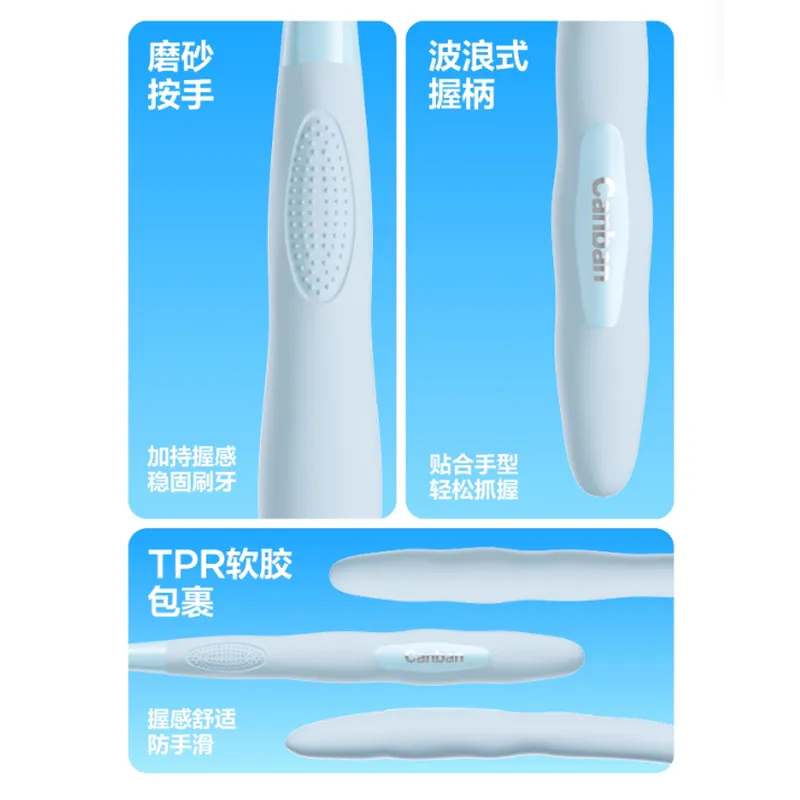 CANBAN Blue Purple Triple Soft Bristles Toothbrushes Cleaning And Freshening Breath 2 Pcs Pack-2