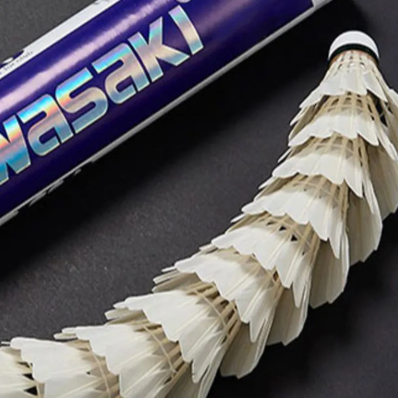 Kawasaki Goose Feather Shuttlecock Goose Feather Straightened Shuttlecocks 12 Pack-1