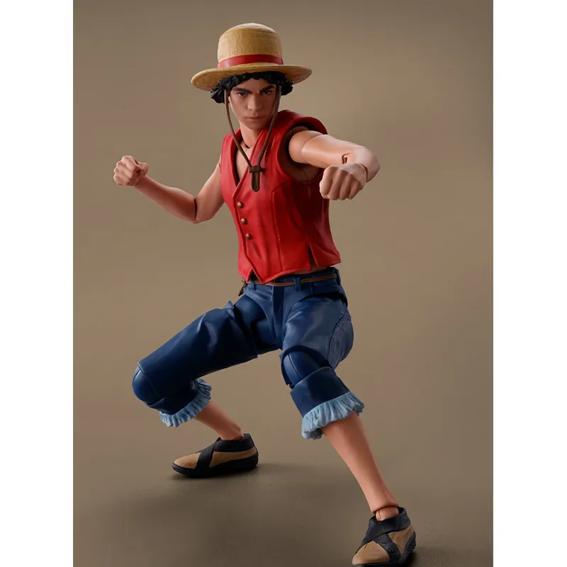 BANDAI S.H.Figuarts Monkey D. Luffy Netflix Original Series One Piece Action Figures 14.5cm-4