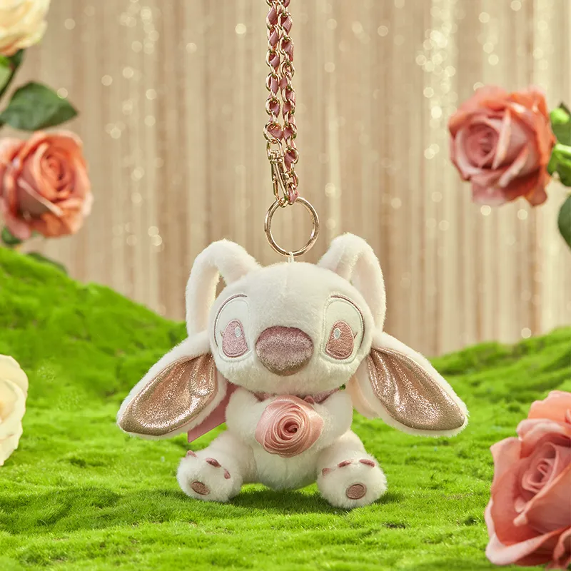 Disney Rose Party Collection Angelica Keychain Dolls Plush Pendant 12cm High-3