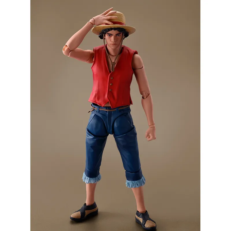BANDAI S.H.Figuarts Monkey D. Luffy Netflix Original Series One Piece Action Figures 14.5cm-5