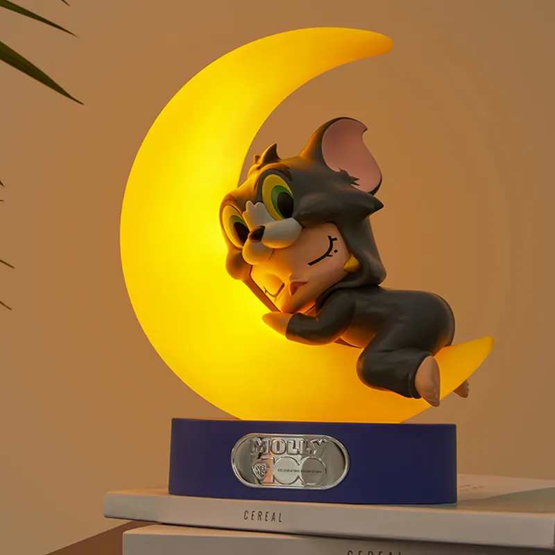 POP MART MOLLY Warner Anniversary Collection Moon Lamp Home Desk Ornament Chibi Figures-2