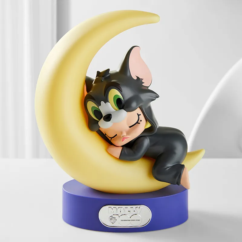POP MART MOLLY Warner Anniversary Collection Moon Lamp Home Desk Ornament Chibi Figures-1