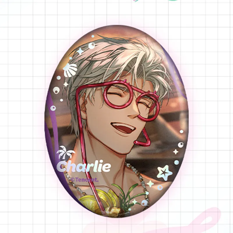 The Love Of Light And Night Floating Dream Summer Long Collection Oval Tinplate Badge IP Merch-5