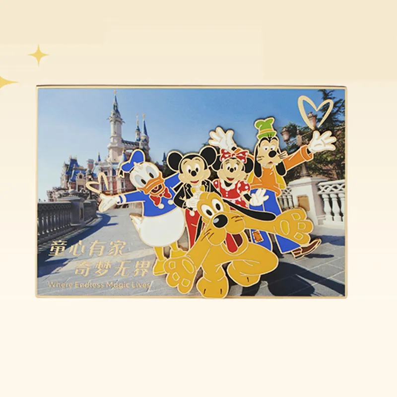 Disney Mickey Mouse And Friends With Castle Greeting Card Commemoration Badge IP Merch-1