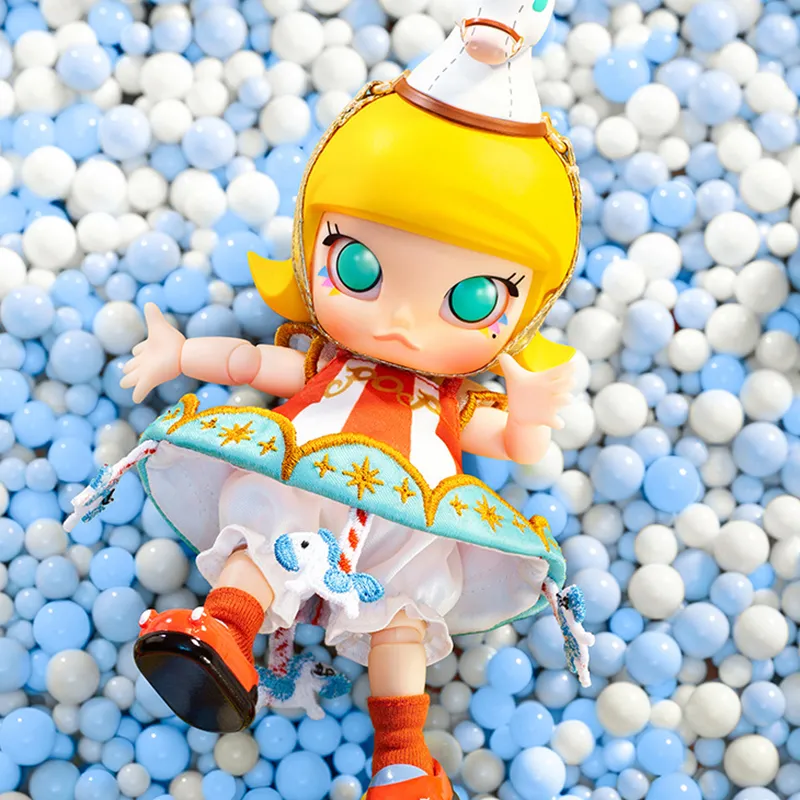 POP MART MOLLY Rotatable Wooden Doll Trendy Figures 13cm-5