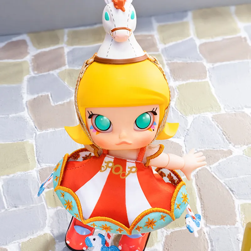 POP MART MOLLY Rotatable Wooden Doll Trendy Figures 13cm-4