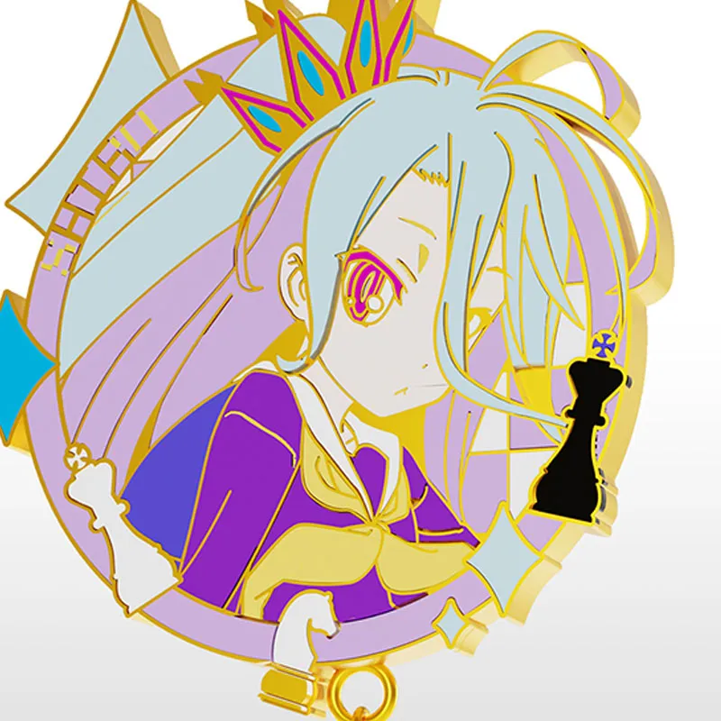 Xhdm No Game No Life Blank Stephanie Dora Enamel Badges-1