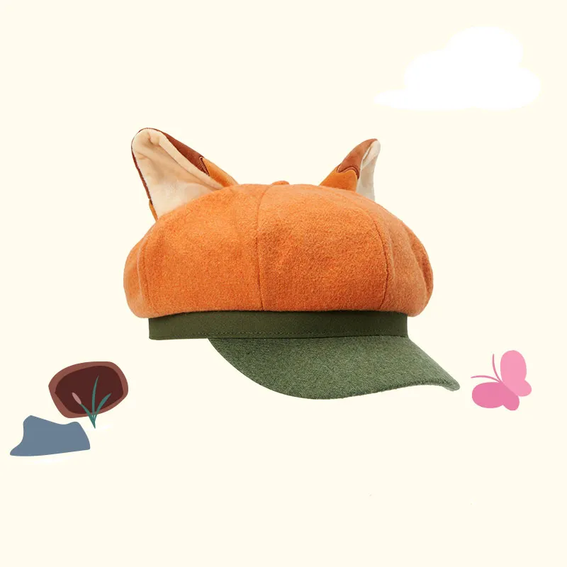 Disney Zootopia Youthful Heart Collection Nick Zootopia Childhood Collection Winter Thermal Hats & Caps Doll Products-1
