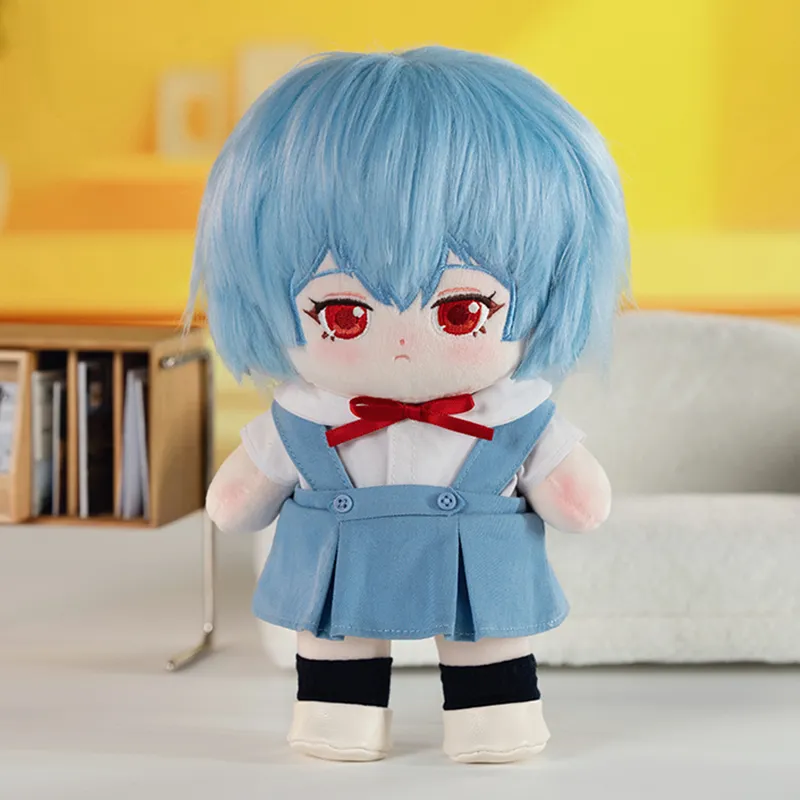 POP MART Resonance Neon Genesis Evangelion School Uniform Dolls Plush Doll 20cm High-2