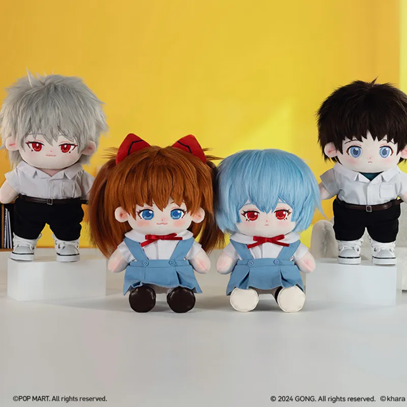 POP MART Resonance Neon Genesis Evangelion School Uniform Dolls Plush Doll 20cm High-1