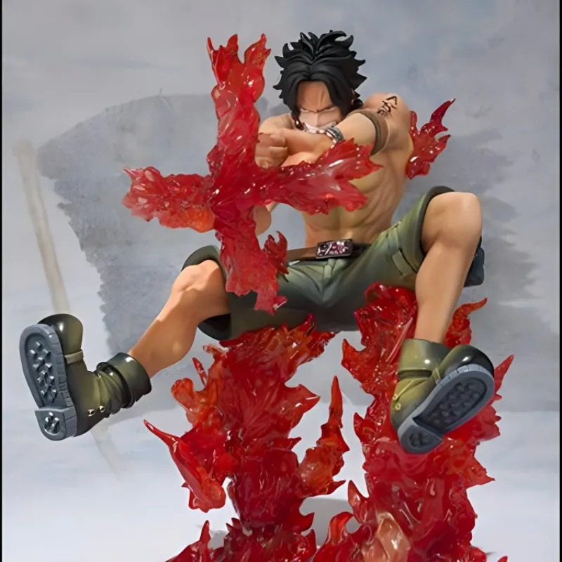 BANDAI Portgas D. Ace Bandai Figurarts Zero One Piece Portgas D. Ace Battle Ver. Juujika Scale Figures 13cm-3