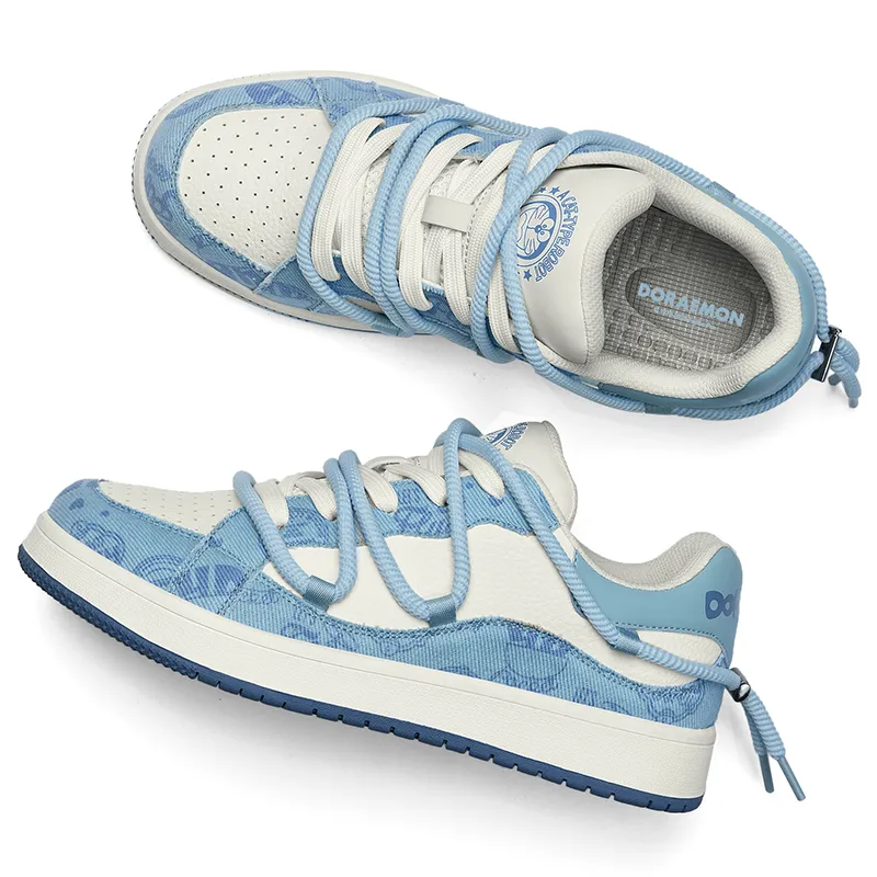 DoraemonA Box Limited Edition Puffy Shoes Low-Top Skateboard Shoes Unisex-406