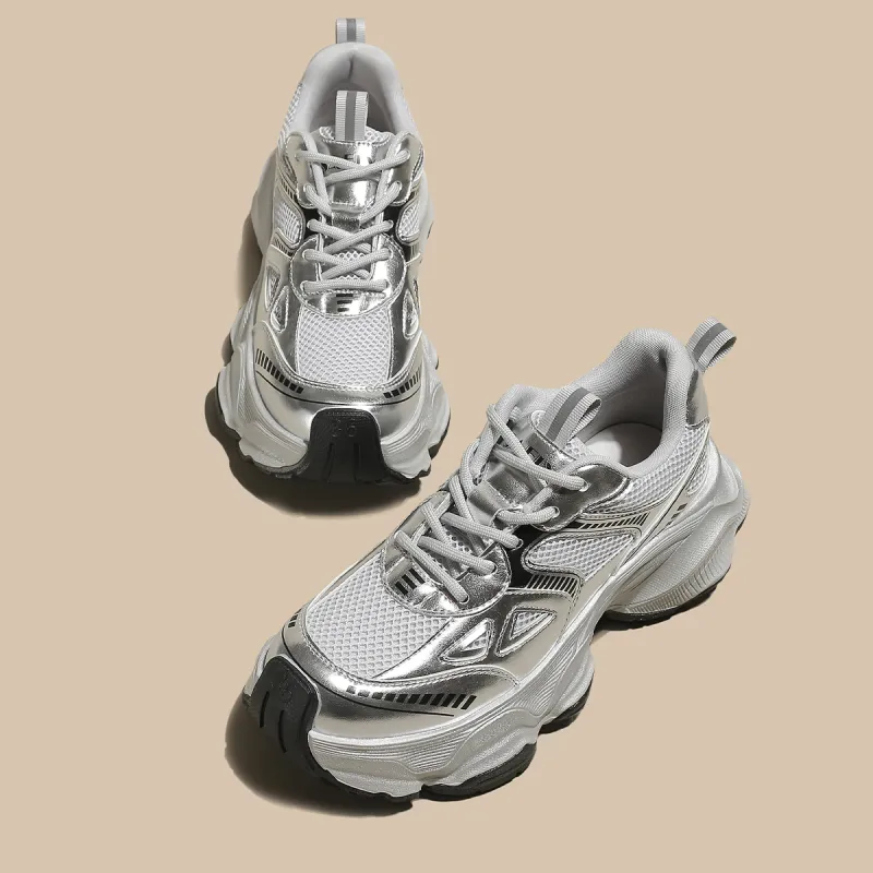 Safiya Low-Top Chunky Sneakers Women's Gunmetal-19