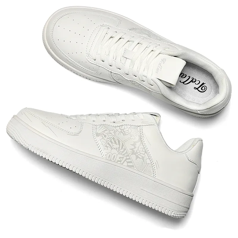 TCELLARS Abrasion Resistant Lightweight Height Increasing Low Top Skateboard Shoes Unisex Exclusive Box-136