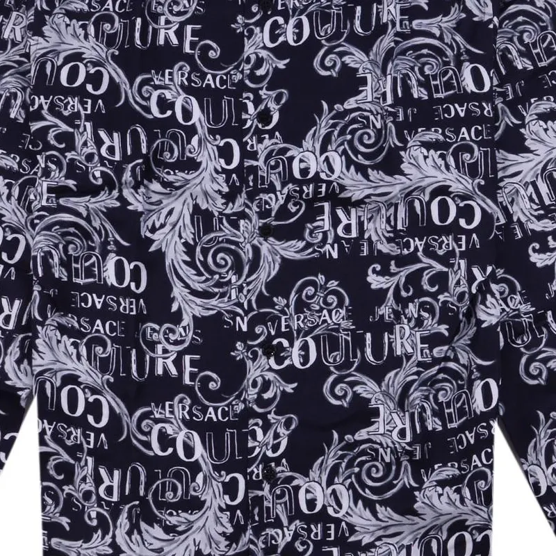 VERSACE JEANS COUTURE All over Baroque Logo print Shirt-5