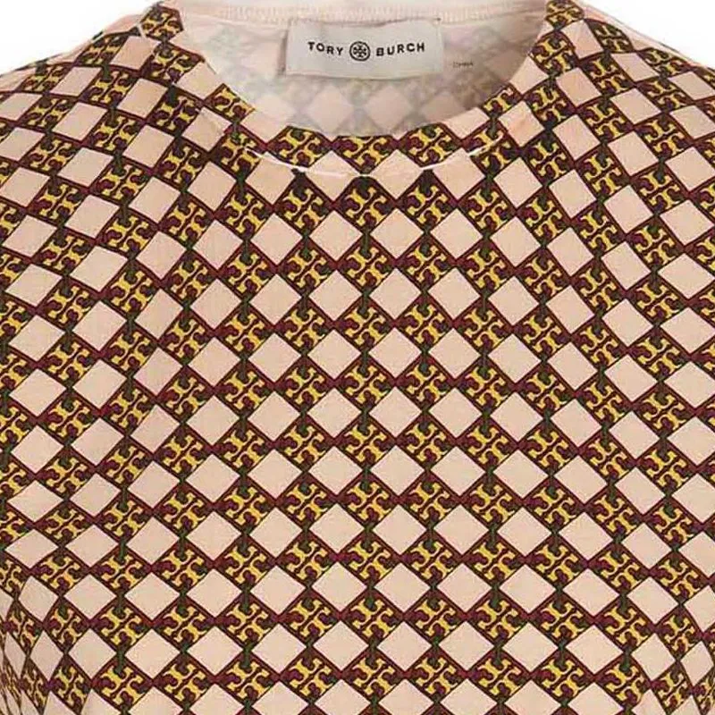 TORY BURCH Monogram Print Crewneck T Shirt-4