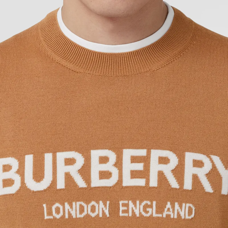 Burberry Logo Intarsia Wool Blend Sweater-5