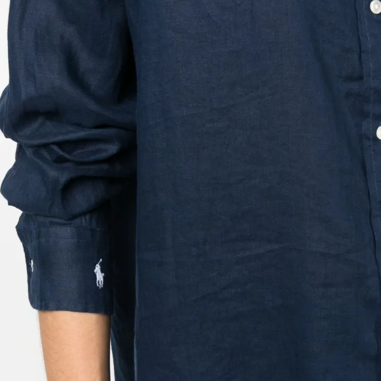 Polo Ralph Lauren Logo embroidered Long sleeve Linen Shirt-5