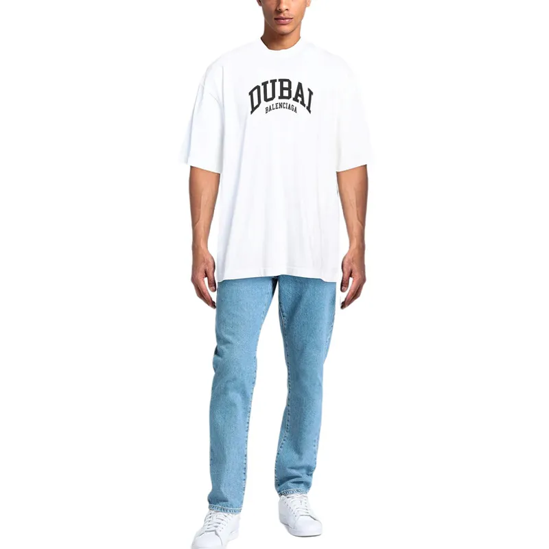 Balenciaga T Shirt Loose Fit Style Men's White-2