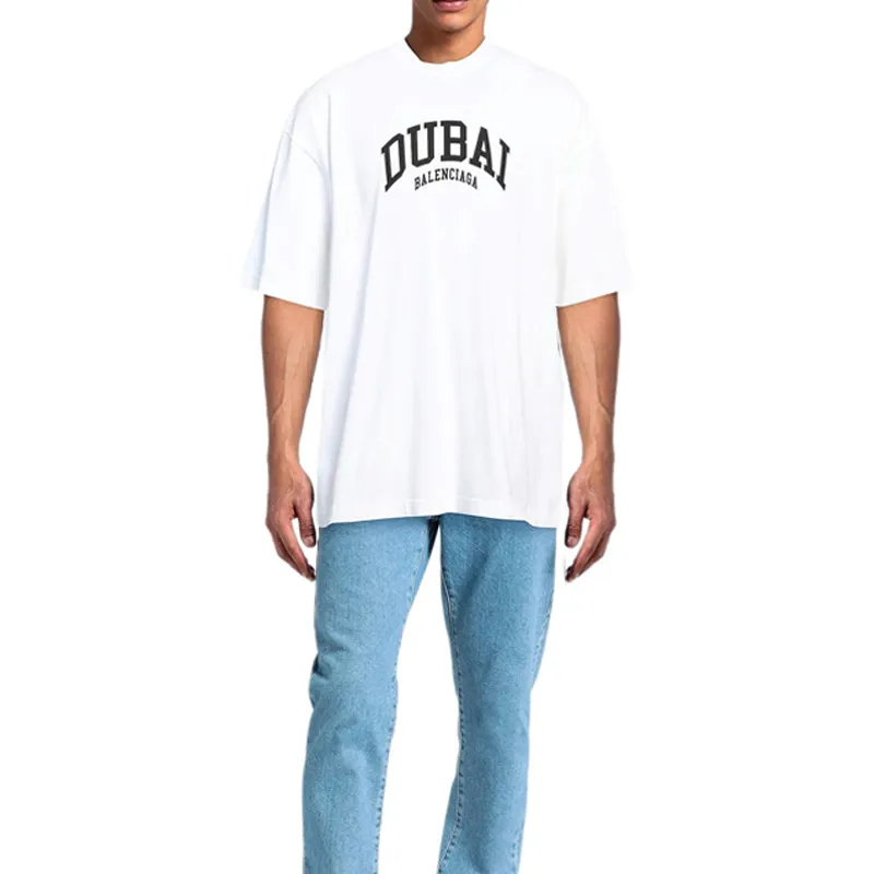 Balenciaga T Shirt Loose Fit Style Men's White-3