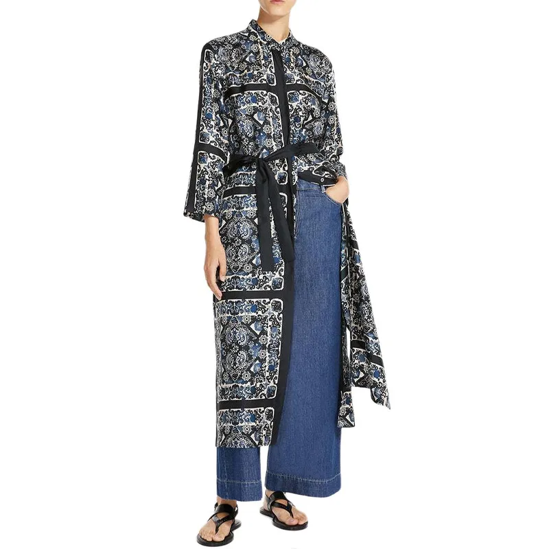 'S MAX MARA All Over Printed Belted Dress-5