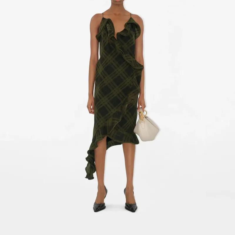 Burberry Checked Silk Dress-1